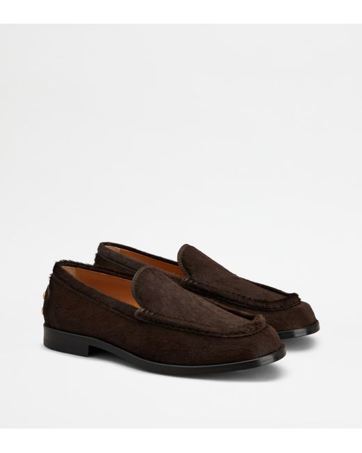 Tod's Brown Metal Dots Loafers