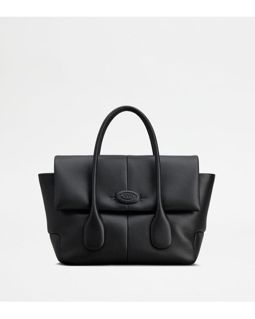 Tod's Black Di Bag Reverse In Leather Small