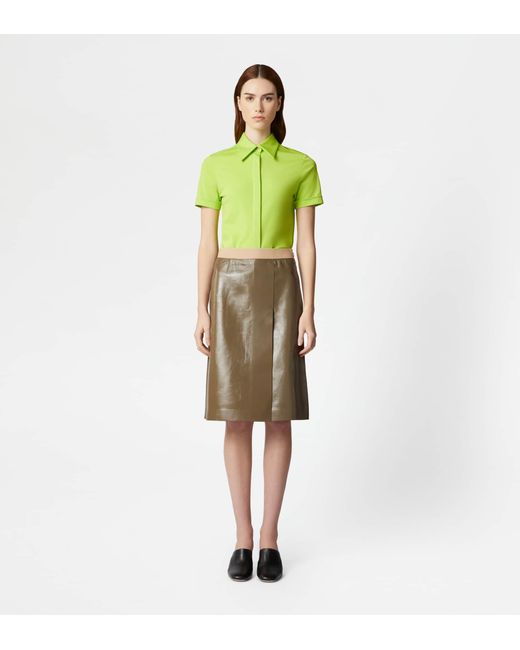 Tod's Green Skirt In Leather