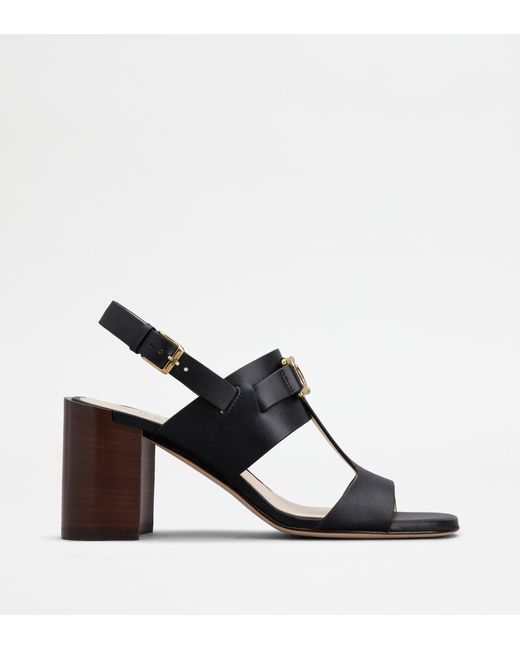 Tod's Black Kate Sandals In Leather
