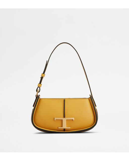 Tod's Metallic T Timeless Shoulder Bag In Leather Micro
