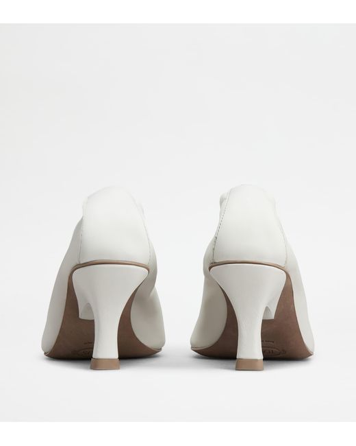 Tod's White Pumps In Leather