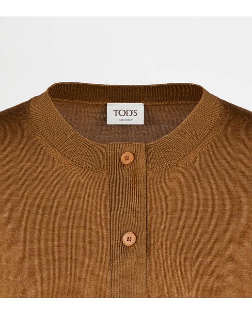 Tod's Brown Silk Blend Cardigan