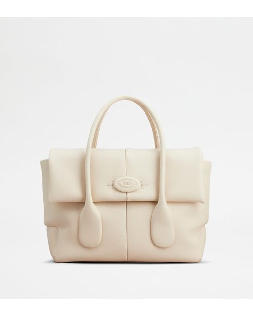Tod's White Di Bag Reverse In Leather Small