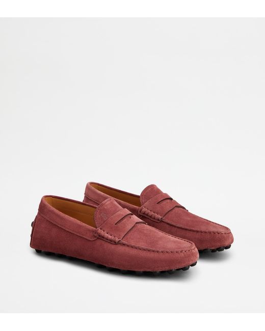 Tod's Red Gommino Bubble Loafers for men