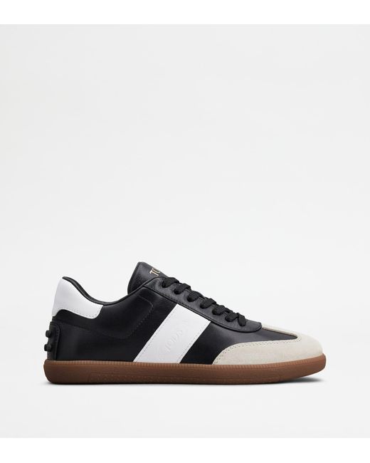Tod's Black Tabs Sneakers In Leather