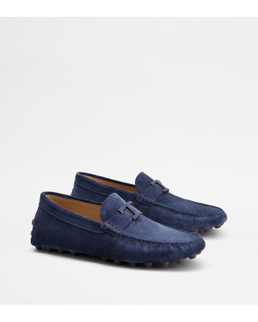 Tod's Blue T Timeless Gommino Bubble Loafers for men