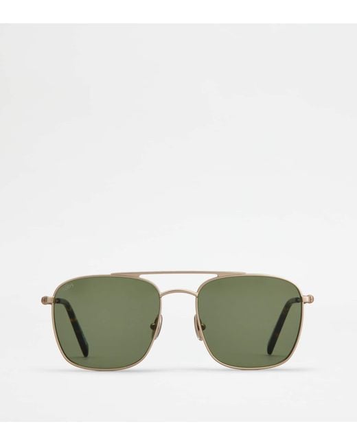 Tod's Green Sunglasses With Temples In Leather for men