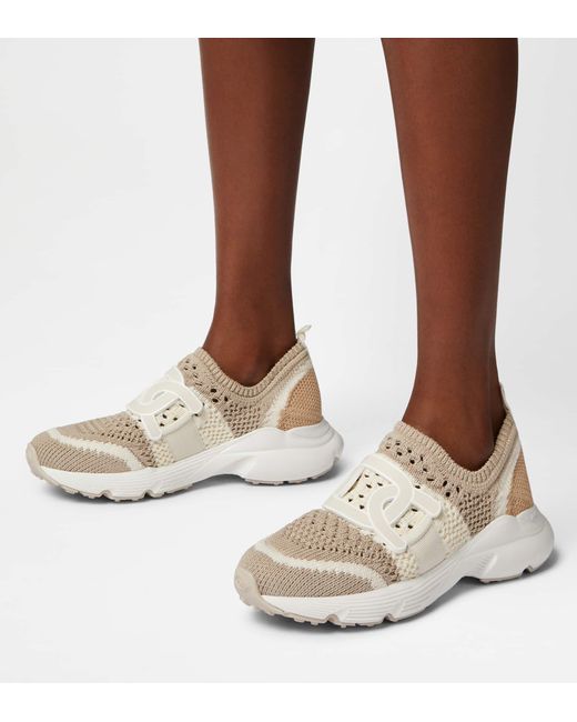 Tod's White Kate Slip-on Sneakers In Fabric