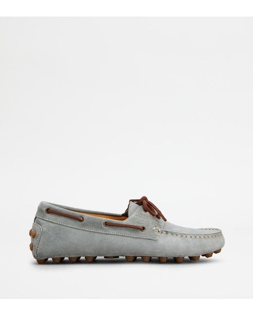 Tod's White Boat Gommino Bubble Loafers for men
