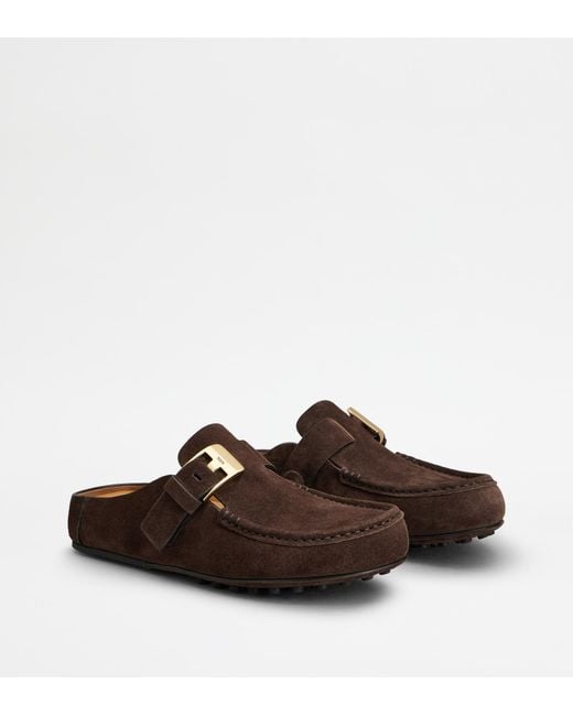 Tod's Brown Mule Loafers