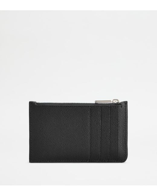 Tod's Black Zipped Card Holder for men