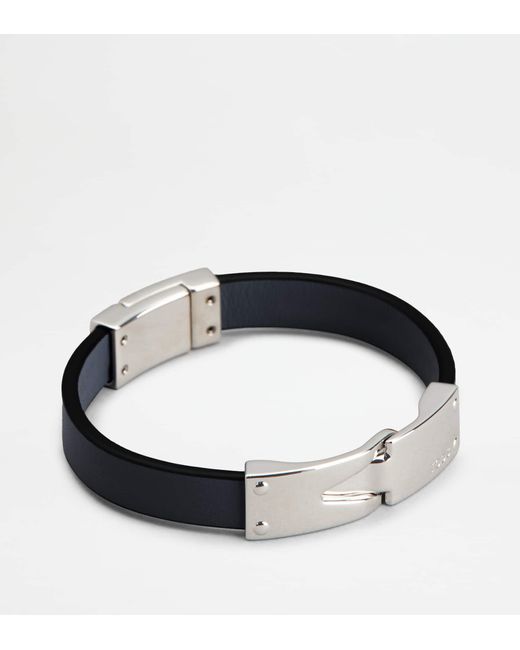 Tod's Blue Bracelet In Leather for men
