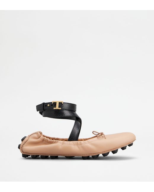 Tod's Multicolor Bubble Ballerinas In Leather With Strap