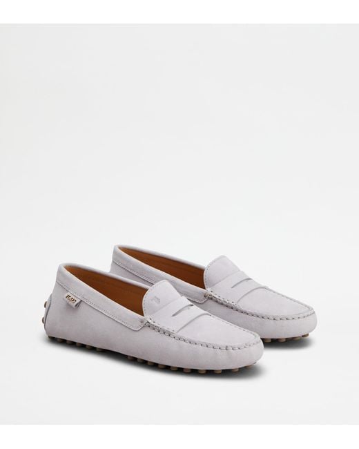 Tod's White Gommino Loafers