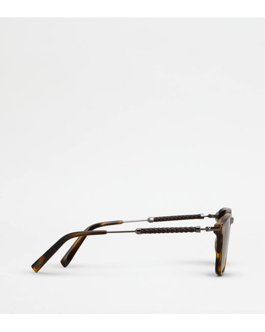 Tod's Brown Squared Sunglasses With Temples for men