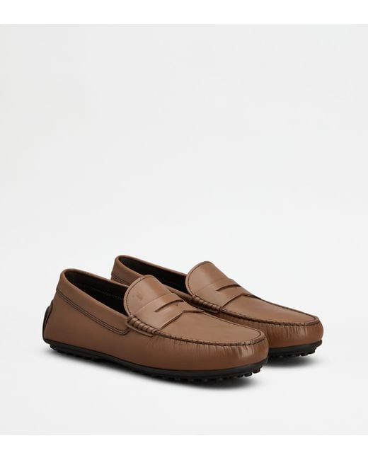 Tod's Brown City Gommino Loafers for men