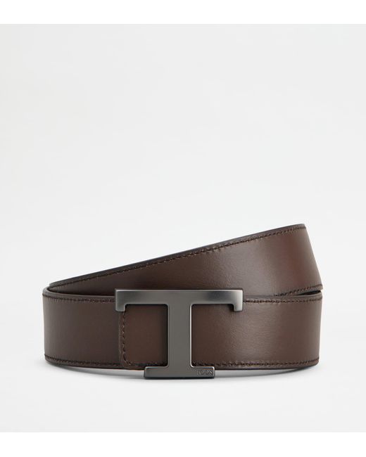Cintura Reversibile T Timeless in Pelle Scamosciata di Tod's in Blue da Uomo