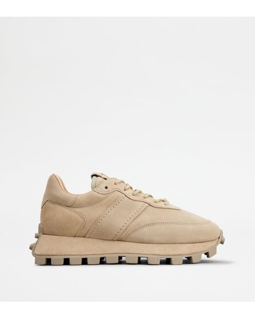 Tod's Natural Sneakers 1t In Suede