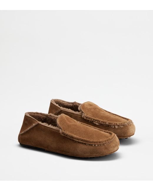 Tod's Brown Slipper Loafers for men