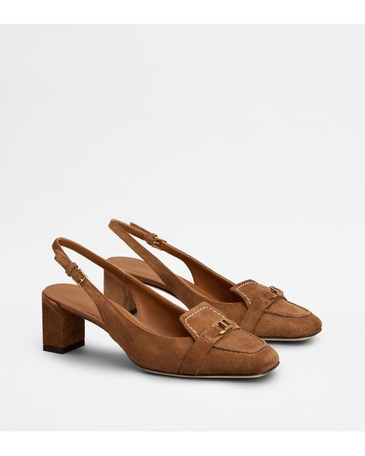 Tod's Brown Slingback Pumps
