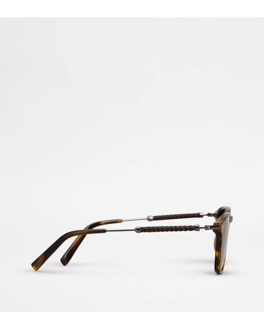 Tod's Brown Squared Sunglasses With Temples for men