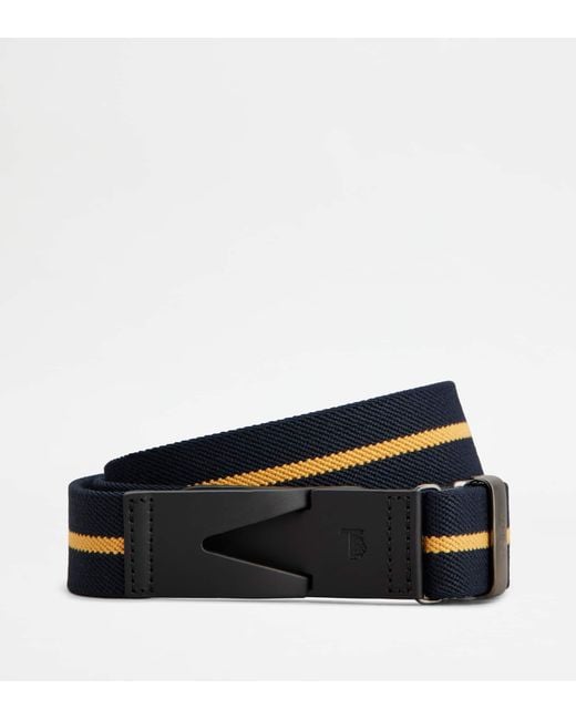 Tod's Blue Canvas And Leather Belt for men