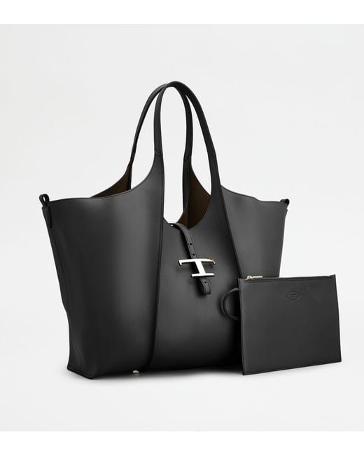 Tod's Black T Timeless Shopping Bag