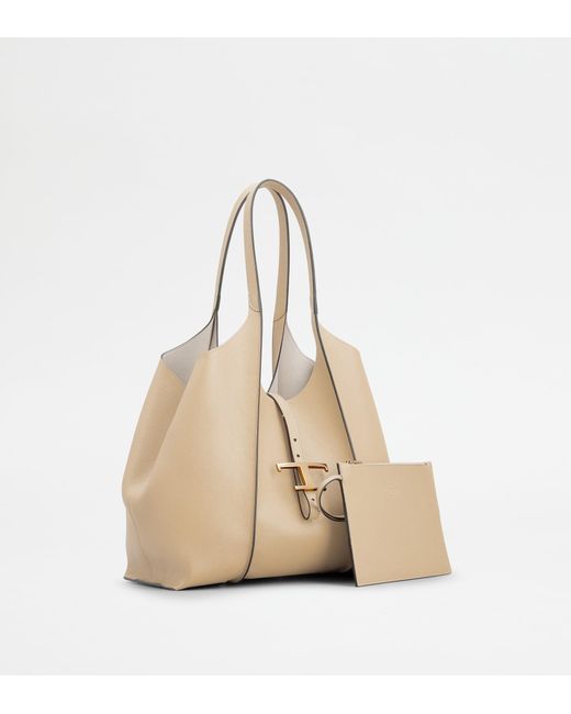 Borsa Shopping T Timeless di Tod's in Natural