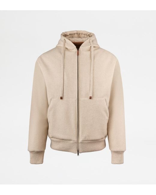 Tod's Natural Hooded Bomber Jacket for men