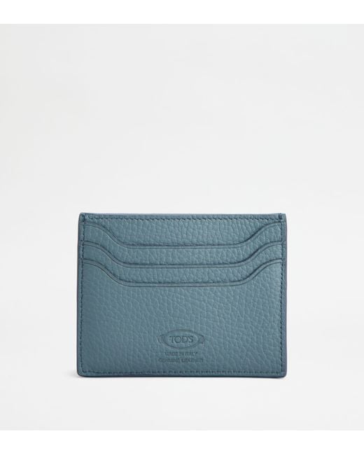 Tod's Blue Credit Card Holder In Leather