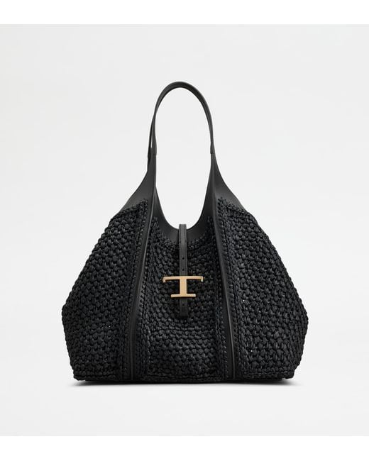 Tod's Black T Timeless Shopping Bag