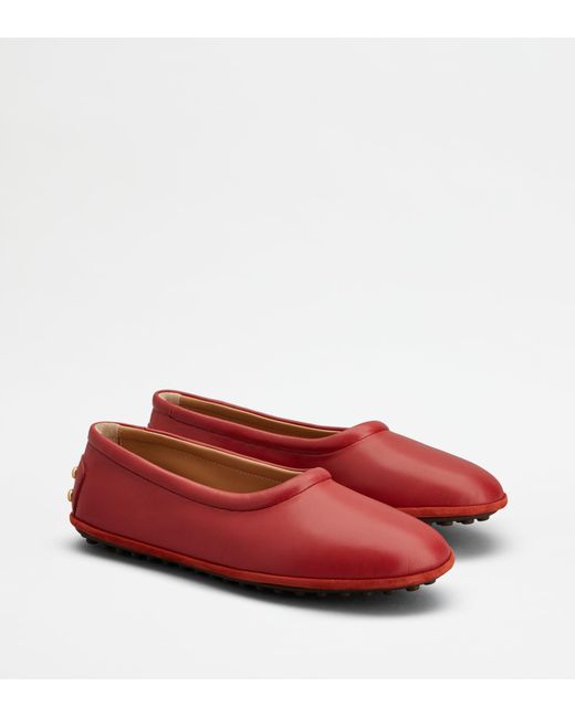 Tod's Red Ballerinas