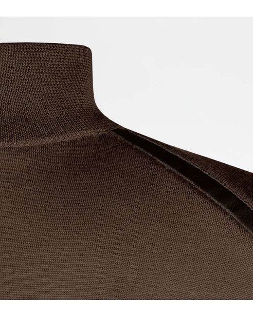 Tod's Brown Half Zip Jumper
