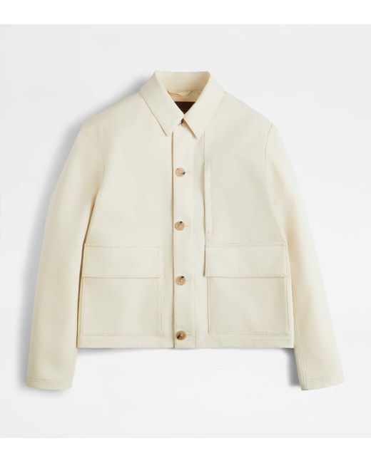 Tod's Natural Over Jacket In Cotton for men