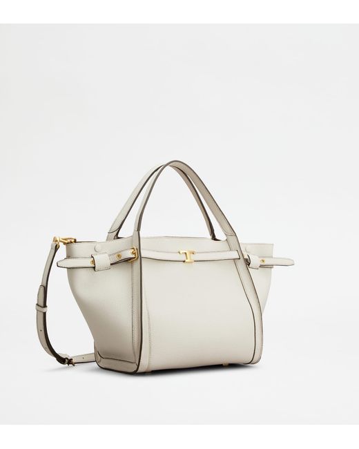 Tod's White T Signature Shopping Bag