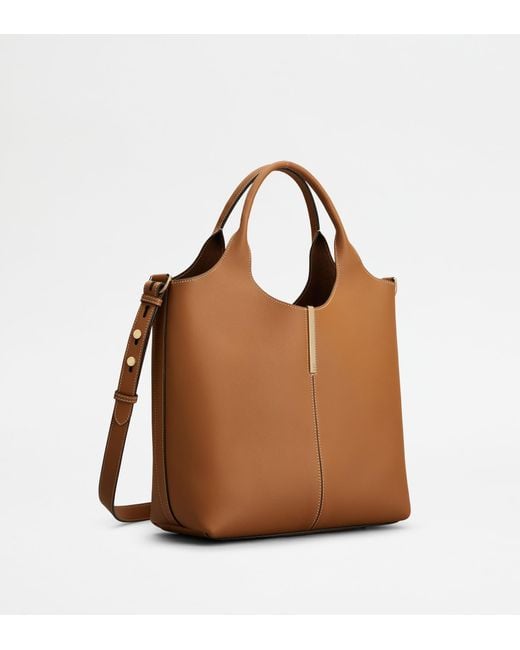 Tod's Brown Tote-Shopper Aus Leder Small