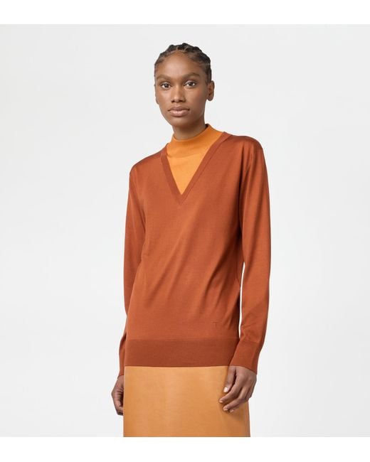 Tod's Orange Mock Turtleneck