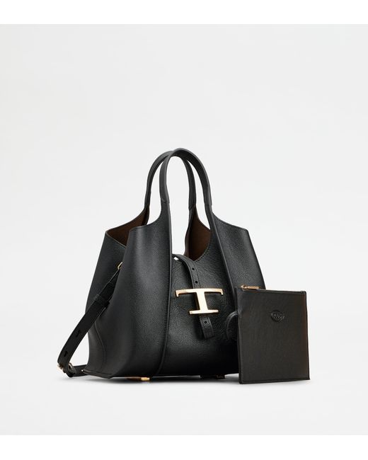 Tod's Black T Timeless Shopping Bag
