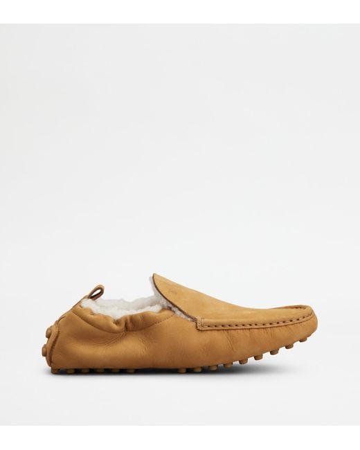 Mocassin Gommino Glove En Nubuck Tod's en coloris Brown