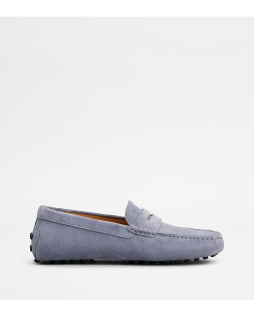 Tod's Gommino Mokassins Aus Veloursleder in Blue für Herren