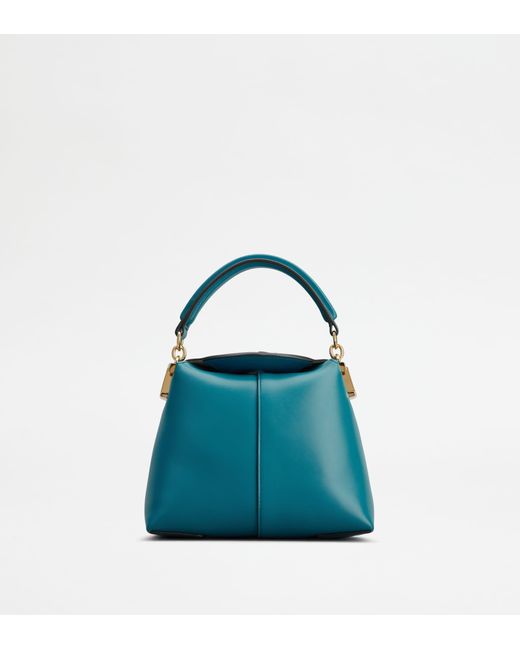 Tod's Green T Case Tote Messenger Bag In Leather Micro