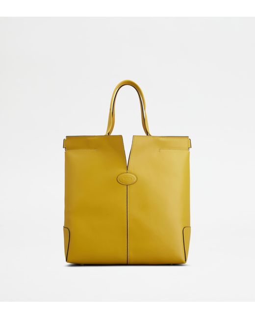 Tod's Yellow Di Bag Folio Aus Leder Small