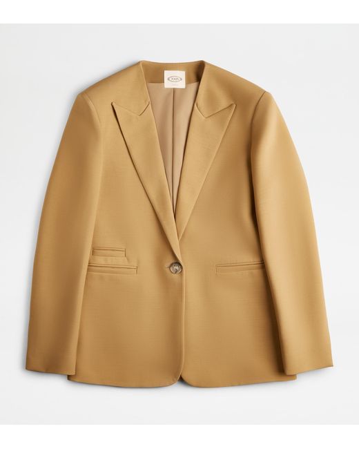 Tod's Natural Blazer In Wool