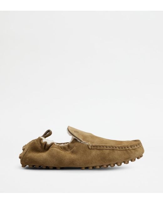Mocassin Gommino Glove En Cuir Velours Tod's en coloris Natural