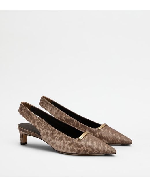 Tod's Brown Slingback Pumps
