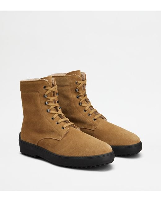 Tod's Brown Winter Gommino Ankle Boots for men