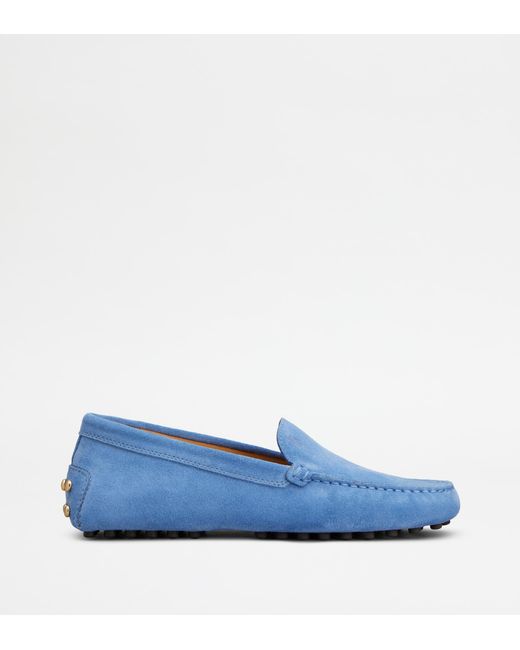 Tod's Blue Metal Dots Gommino Loafers