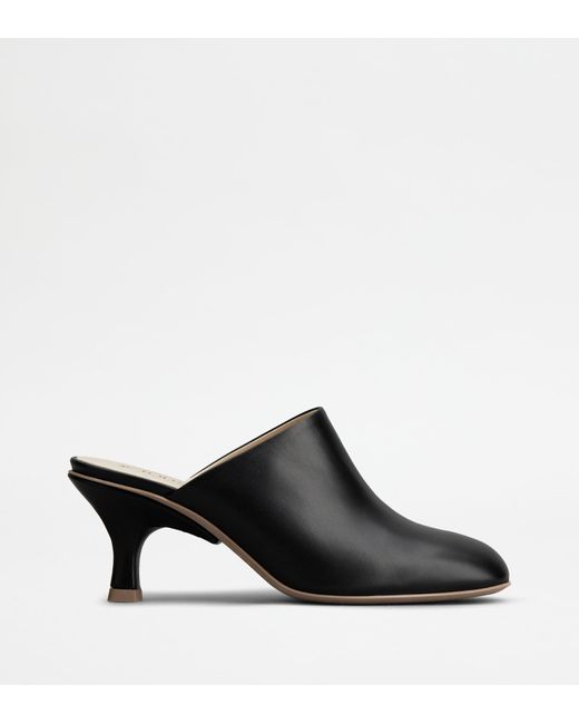 Tod's Black Mules In Leather
