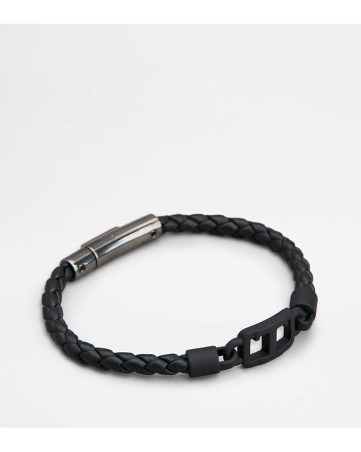 Tod's Black Bracelet In Leather